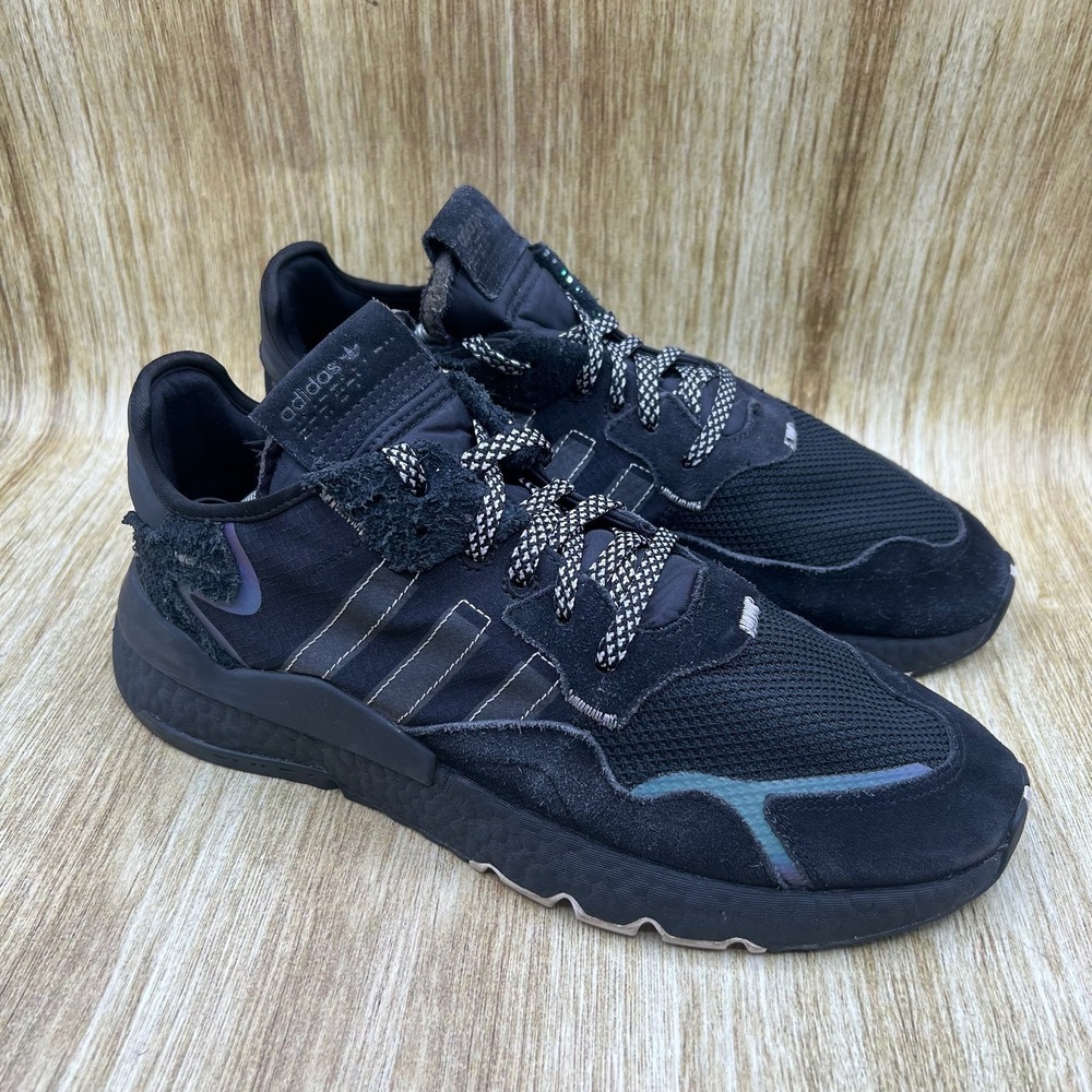 adidas Nite Jogger Reflective Xeno Mens Size 12 Black Suede Running Shoes FV8027